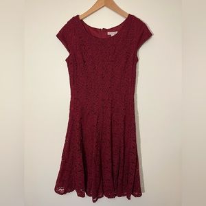 A Line dress with lace overlay